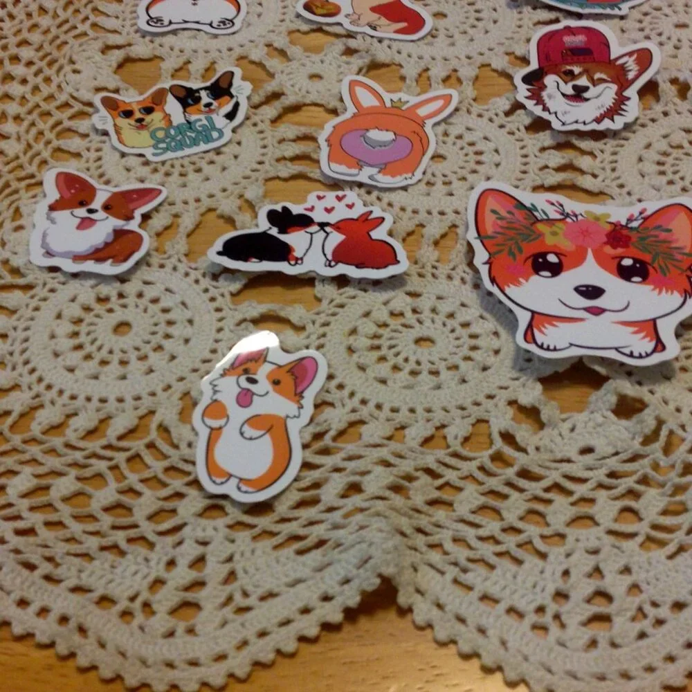 Corgi Alert! Humorous coffee cup and stickers, guess what? Corgi Butt